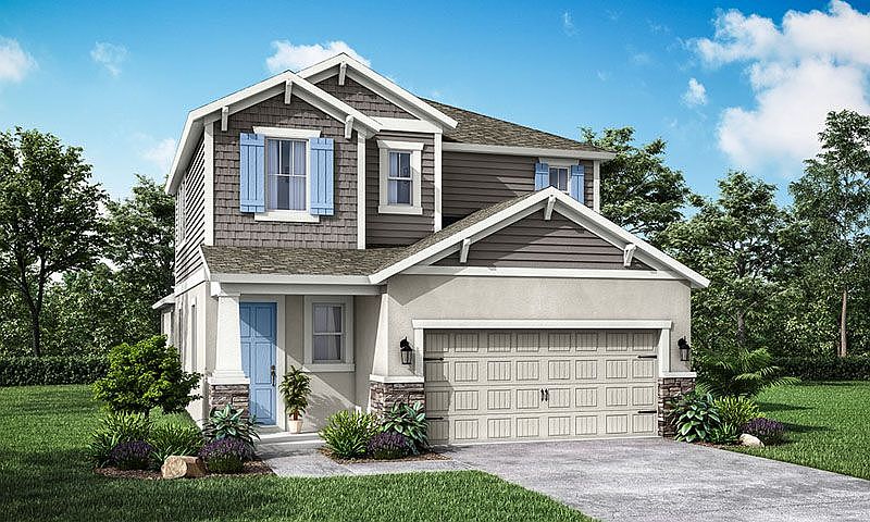 Sandhill craftsman elevation with optional stone