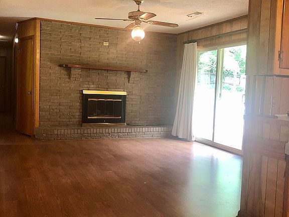 Family room with gas logs