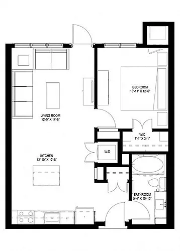Floor plan One Bedroom - C