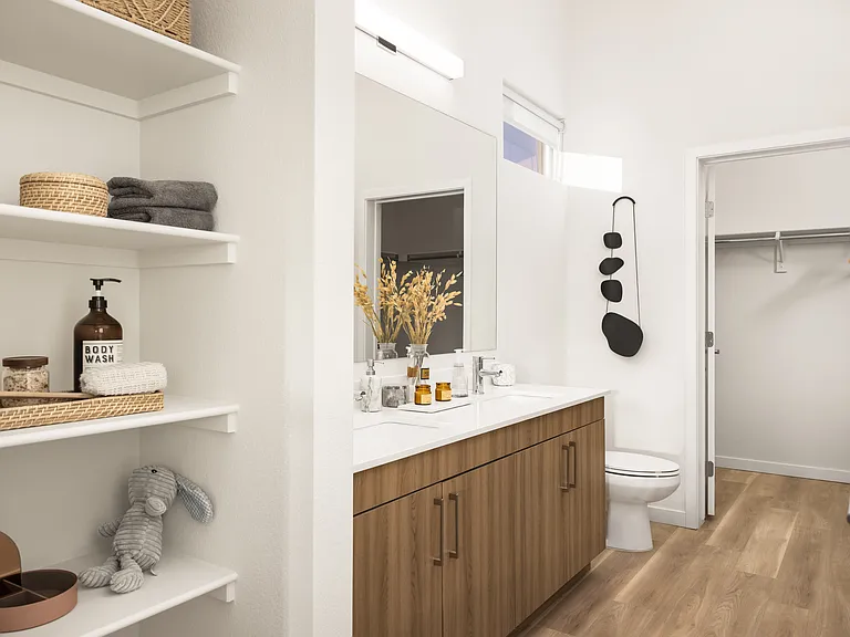 Dual-sink vanities in primary bathrooms*