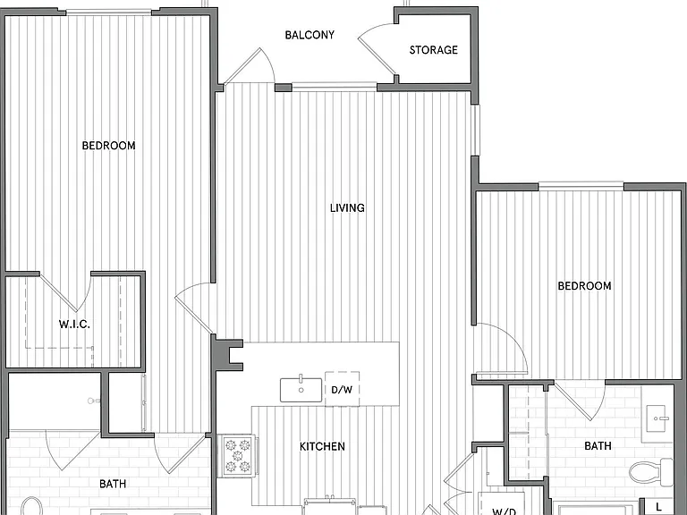2 BR/2 BA floor plan Broadstone Mission Valley
