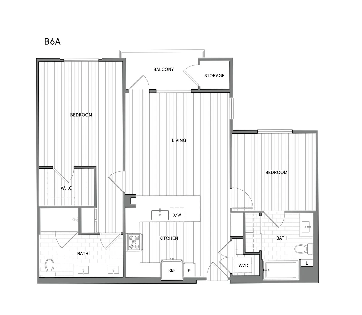 Floor plan 2 BR/2 BA