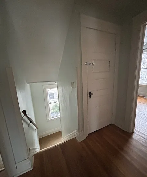Closed attic door. Limited tenant access.