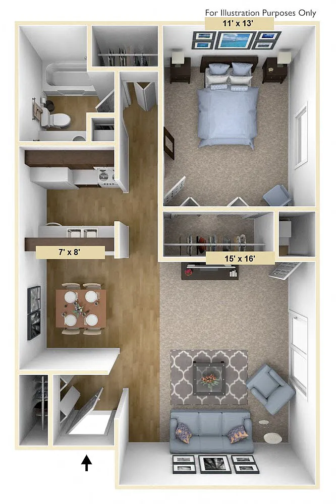 Floor plan One Bedroom Devonshire