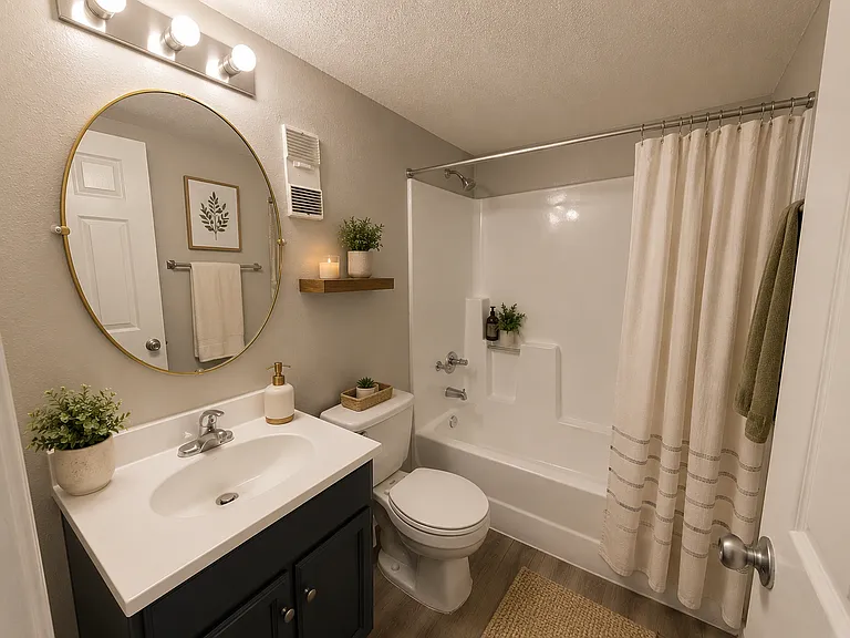 Modern and serene bathroom