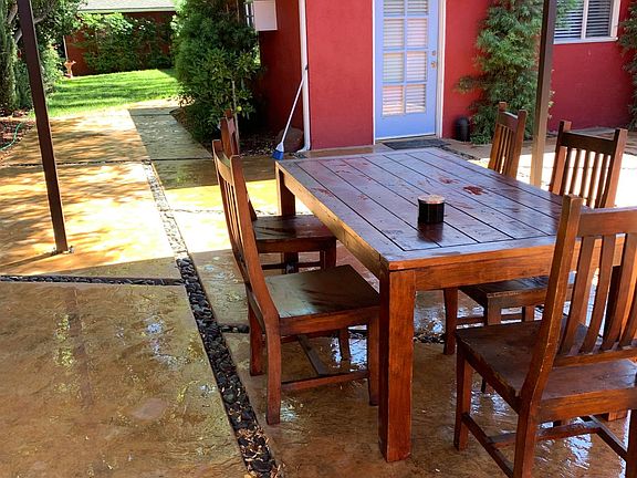 Fun covered patio with outside dining and bbq