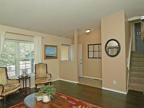 Flooring and picture window in living room