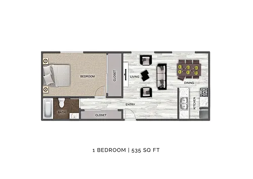 Floor plan 1 Bedroom A
