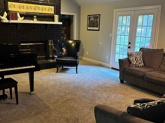 Living room with French doors to back patio