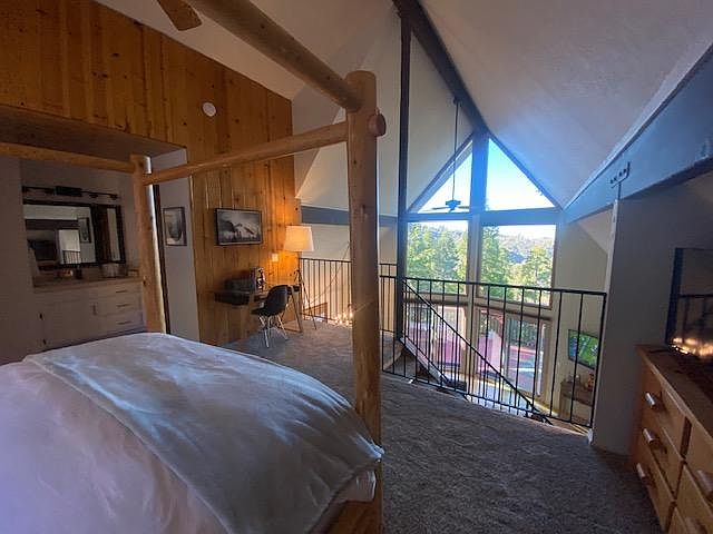 view from Master bed - please note there is no door or wall to master room
