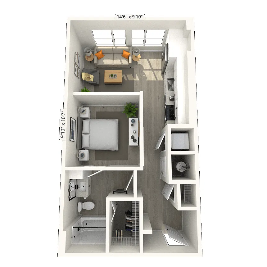 Floor plan S1 0x1 584 SF-FP