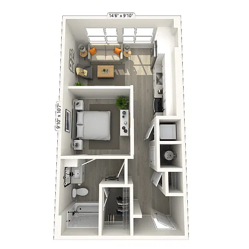 Floor plan S1 0x1 584 SF-FP