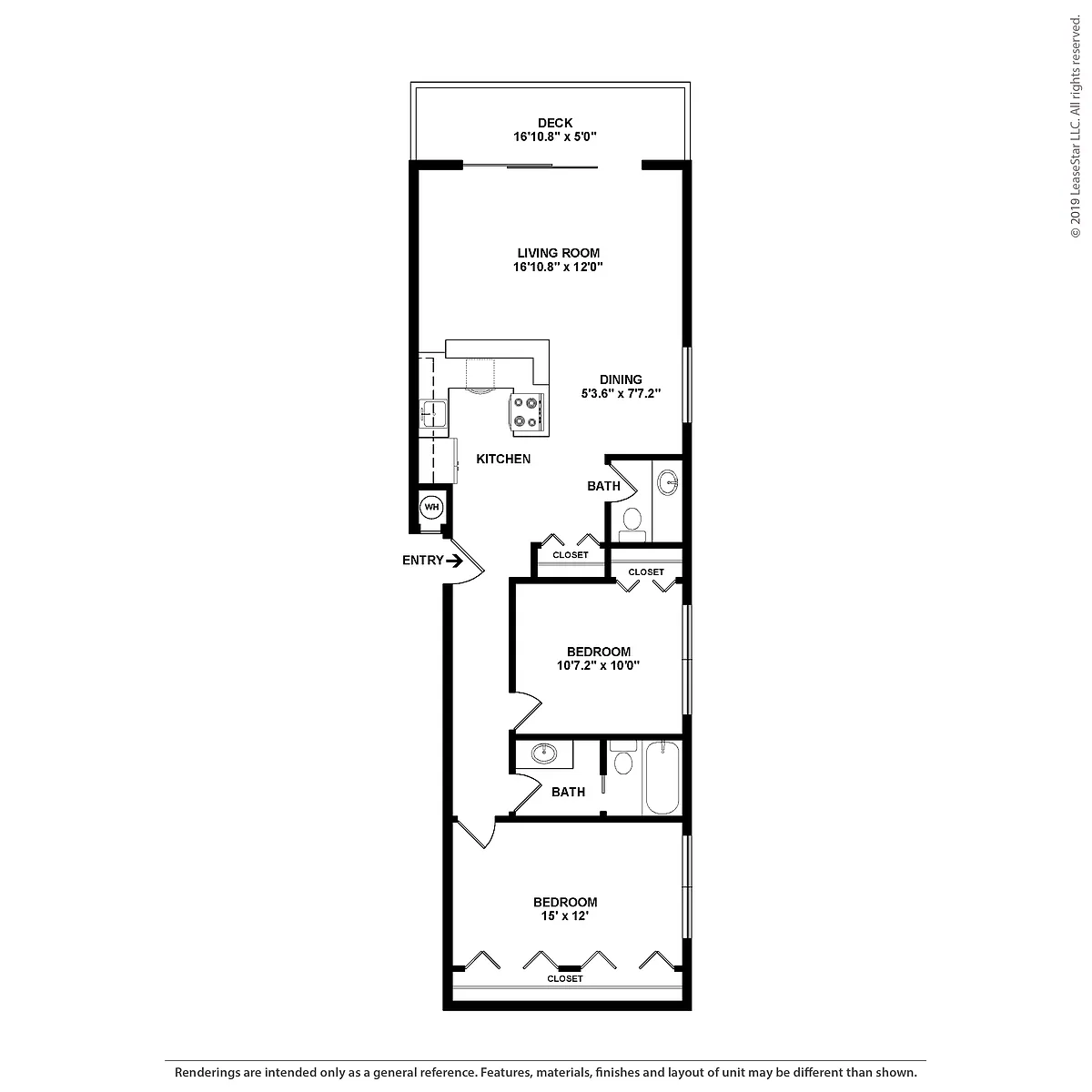 Floor plan 2 Bed/1.5 Bath Renovated-Summit