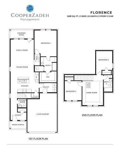 Floor plan 3 Bedrooms and 2.5 bathrooms
