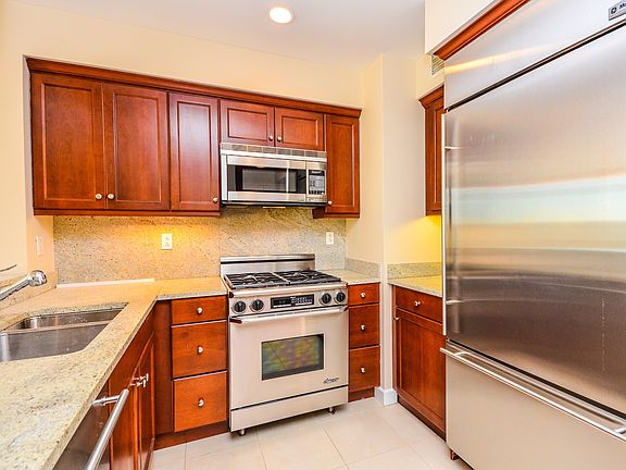 Kitchen with stainless steel appliances