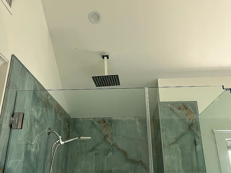 Master bathroom - vaulted ceiling, rain shower and handheld