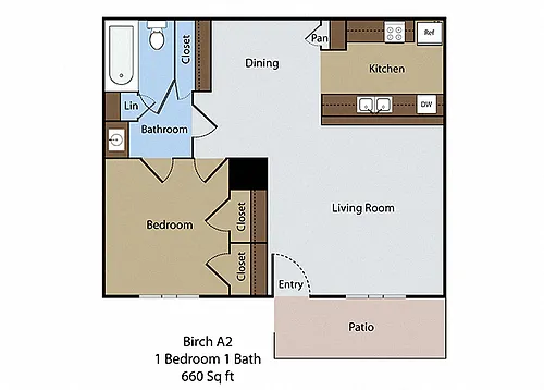 Floor plan I BR 1 BA