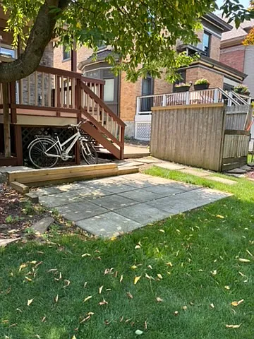 Seating area in backyard
