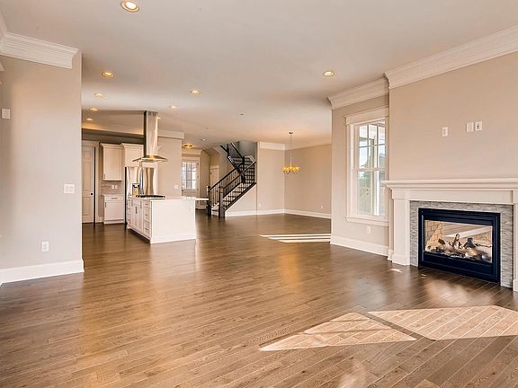 Open Concept Living Room with Indoor/Outdoor fireplace