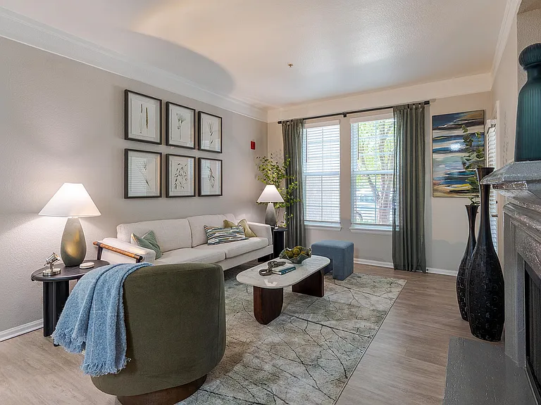 Newly Renovated Living Room with Fireplace