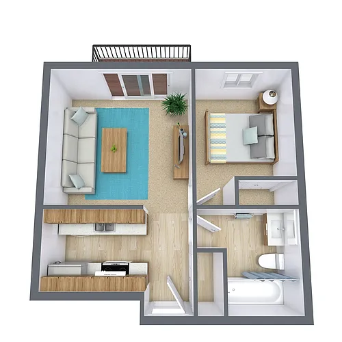 Floor plan One Bedroom 11A