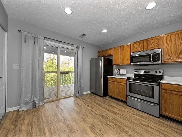 Kitchen walks out to covered deck