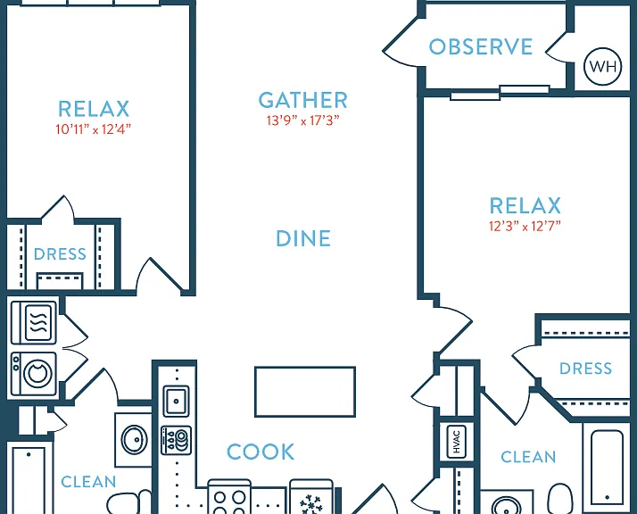 1109 Berkeley B1 Floorplan Diagram