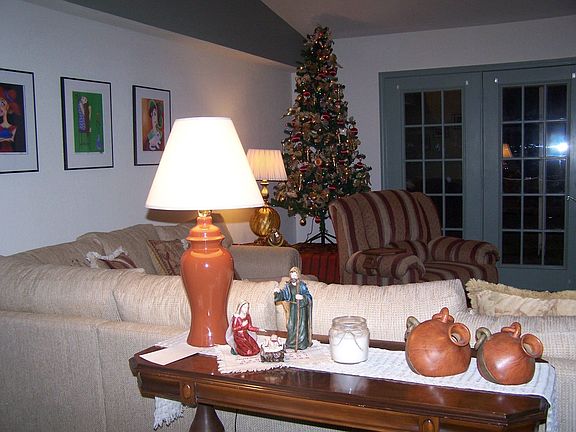 living room/rear patio doors