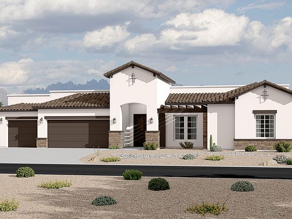 Tuscan Elevation 3 Car Garage