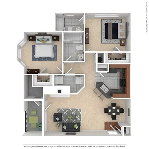 Floor plan 2Bedroom 2Bathroom