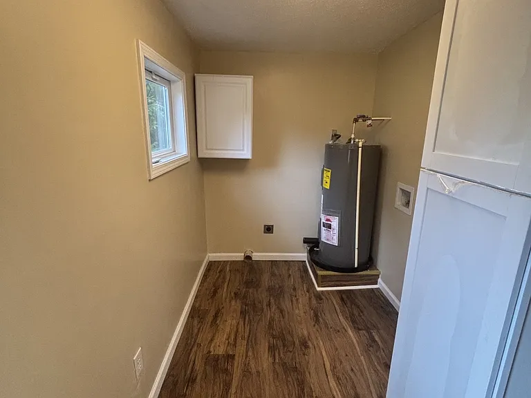 Laundry room and hot water heater