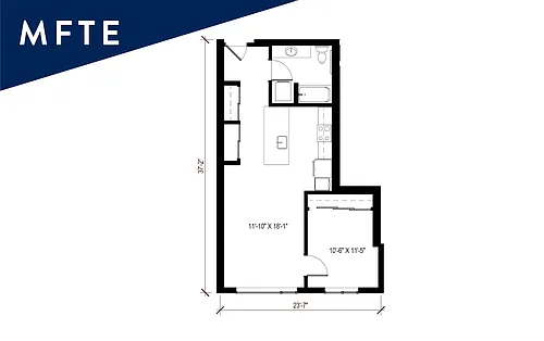Floor plan MFTE 1 Bedroom - A32