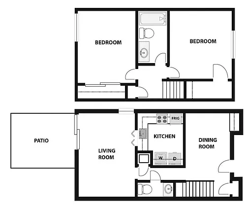 Floor plan Two Bedroom Townhome