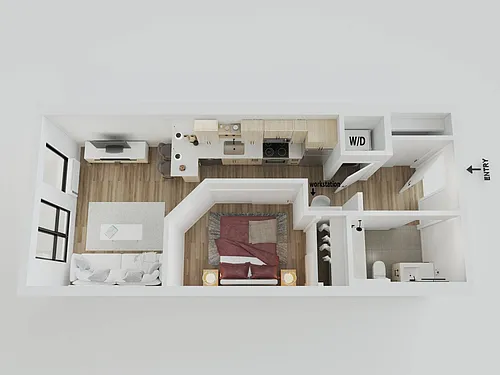 Floor plan 1BR/1BA - Rouge