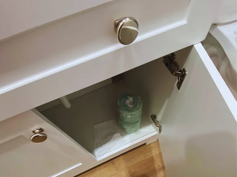 Plastic bags are available inside one of the cabinets for your use.