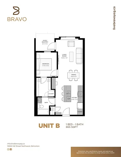 Floor plan 1 Bed 1 Bath
