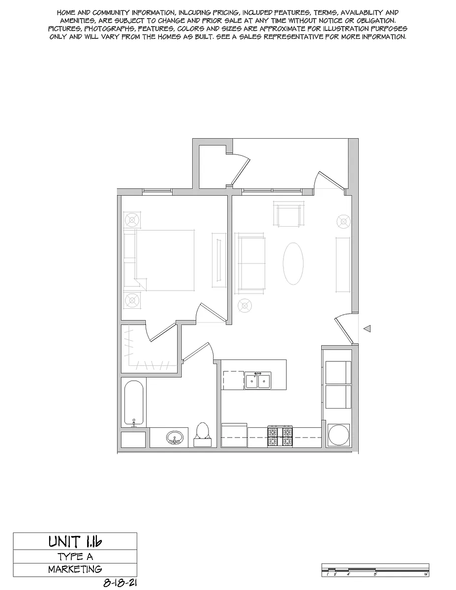 Floor plan 1 Bed 1 Bath