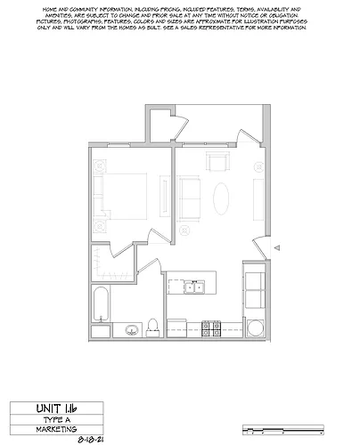 Floor plan 1 Bed 1 Bath