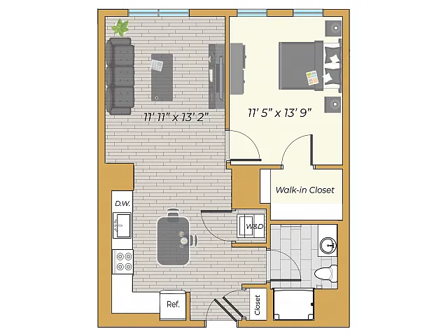 Floor plan 1 Bedroom Deluxe