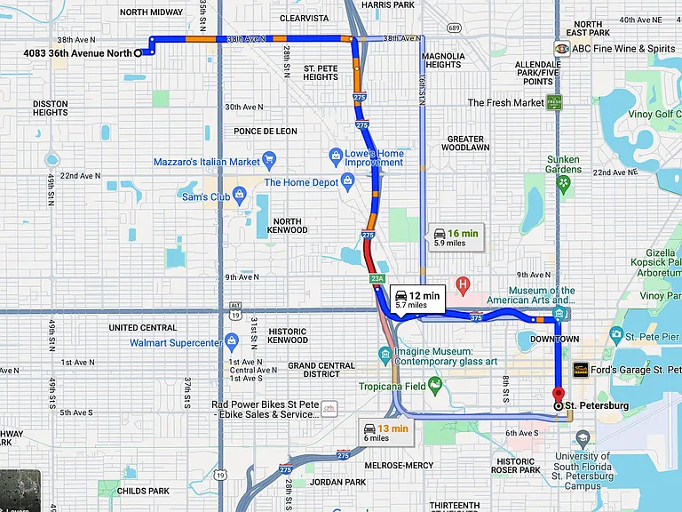 to Downtown St. Petersburg