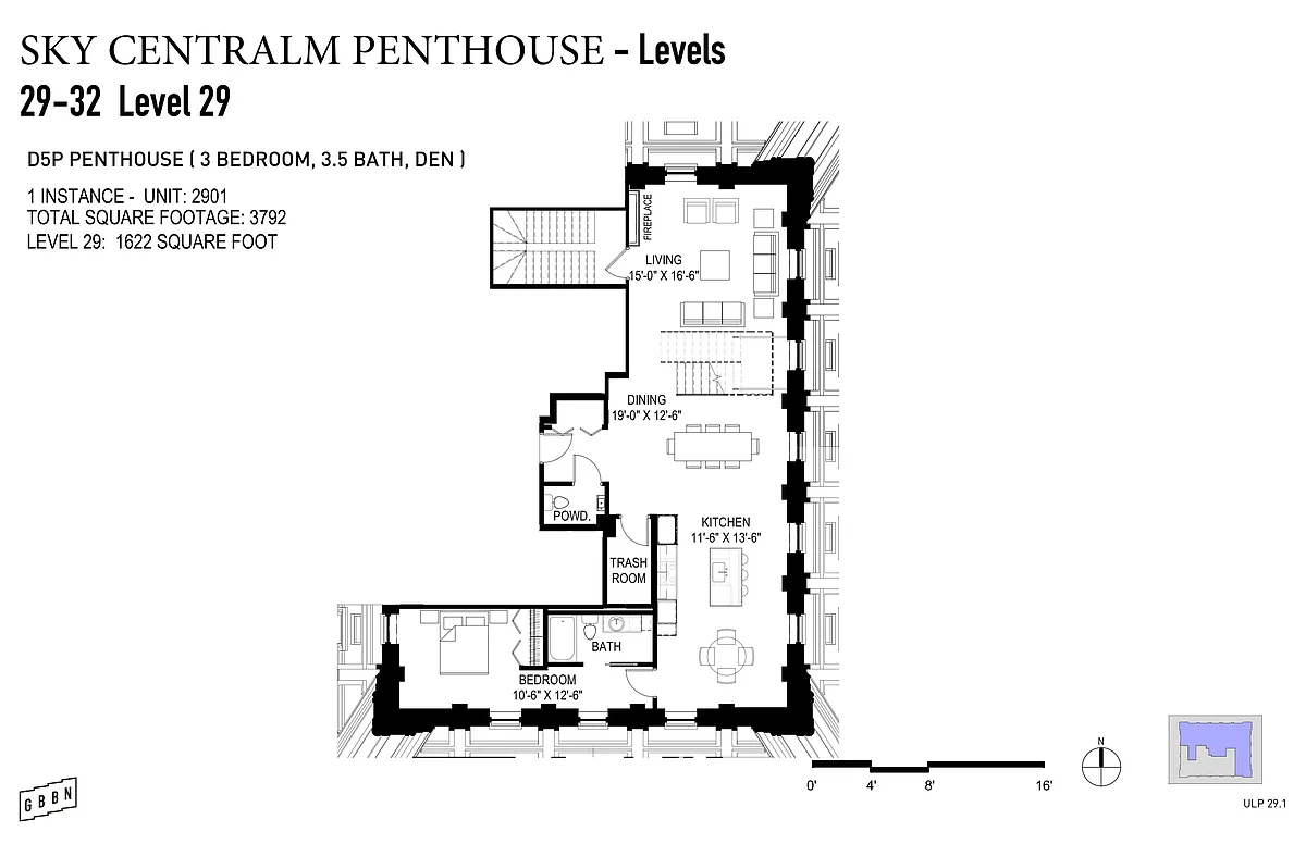 Floor plan 3 Bed, 3.5 Bath