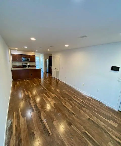 Living area and kitchen