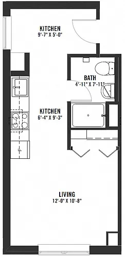 Floor plan Studio F