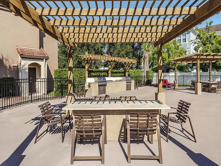 Pergola grilling area