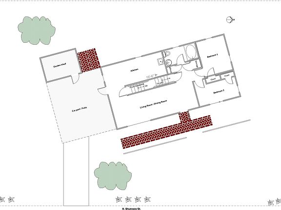 Top view of floor layout
