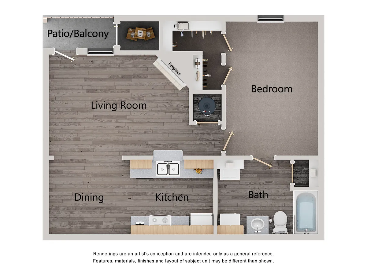 Floor plan CP2-1x1