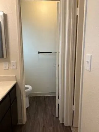 Master bath dressing area, separate from shower and toilet