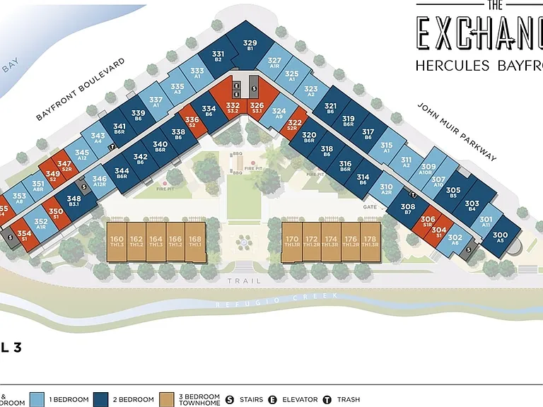Level 3 Site Map The Exchange | Apartments in Hercules, CA | The Exchange Hercules Bayfront