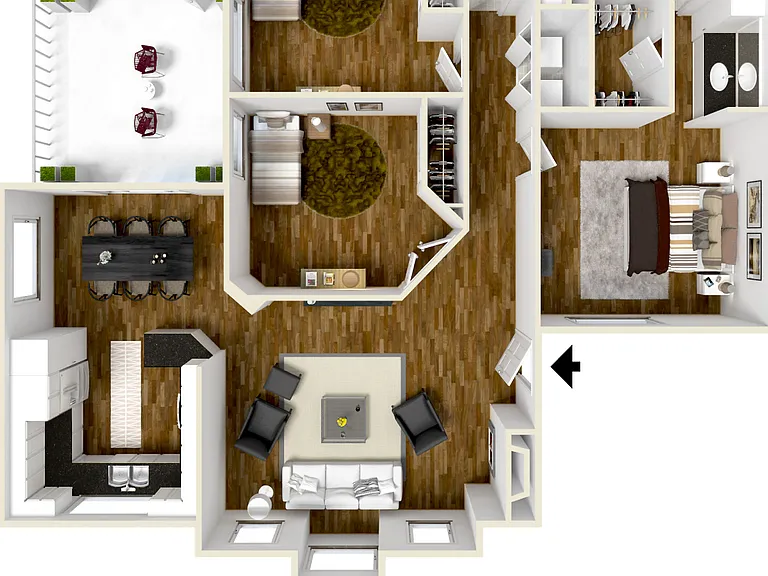 Pinnacle Terrace - Summit - 2 Beds - 2 Baths - 1256 Sq. ft.