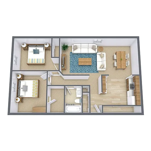 Floor plan Two Bedroom 21A